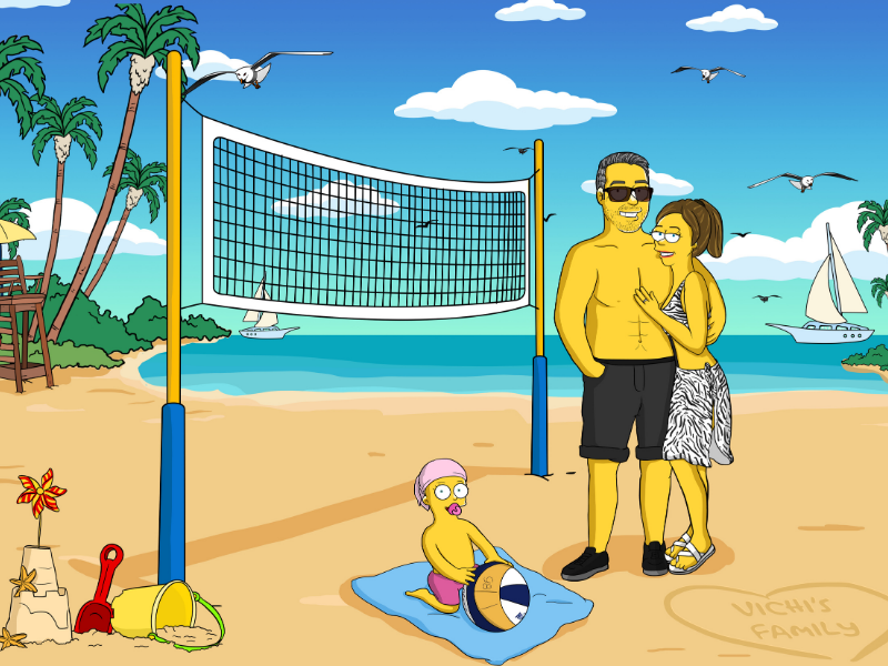 Caricatura DiventaGiallo™ - +6 persone