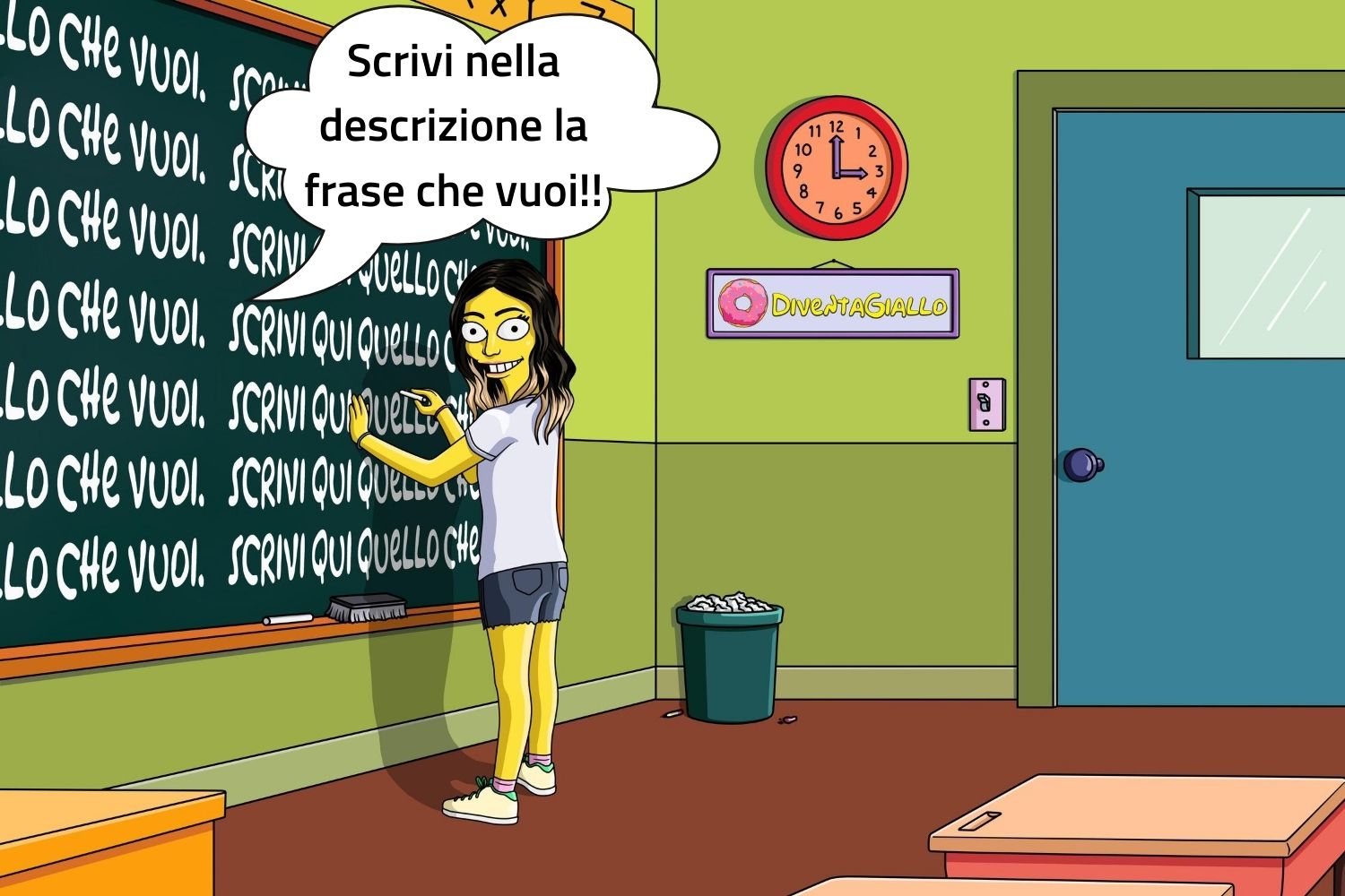 Caricatura DiventaGiallo - Sfondo Scuola