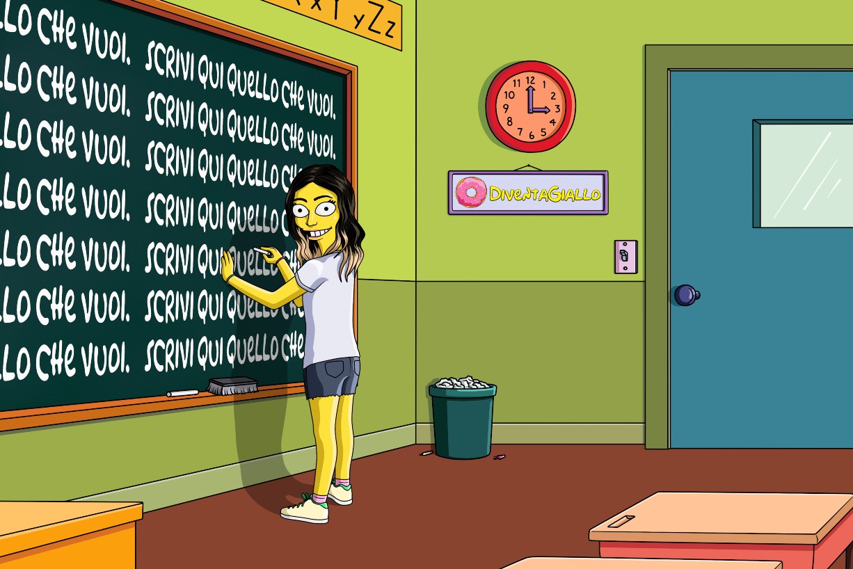 Caricatura DiventaGiallo - Sfondo Scuola